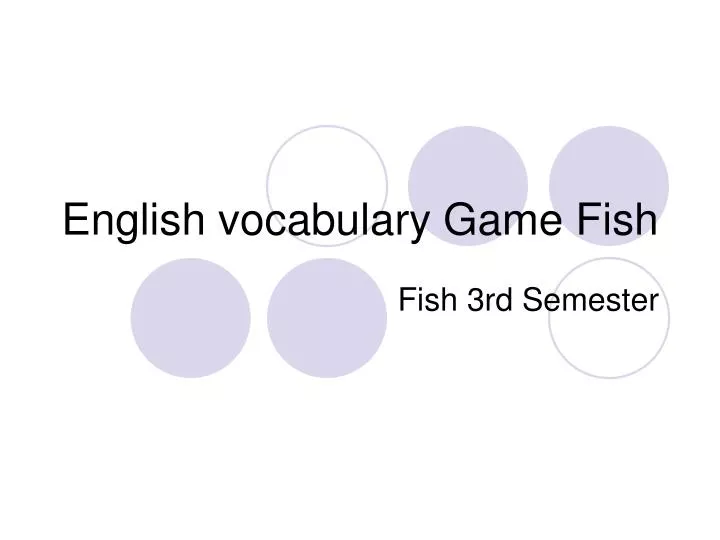 english vocabulary game fish