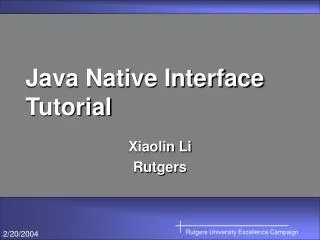Java Native Interface Tutorial