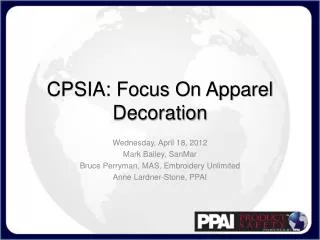 CPSIA: Focus On Apparel Decoration