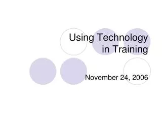 Using Technology in Training