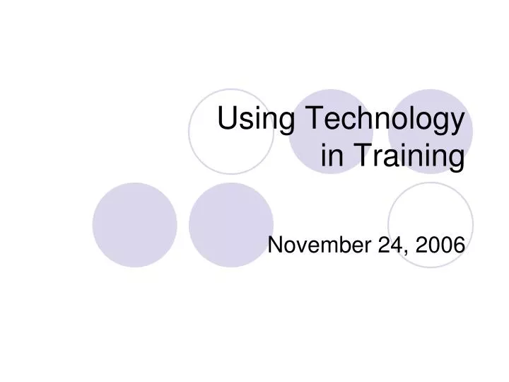 using technology in training