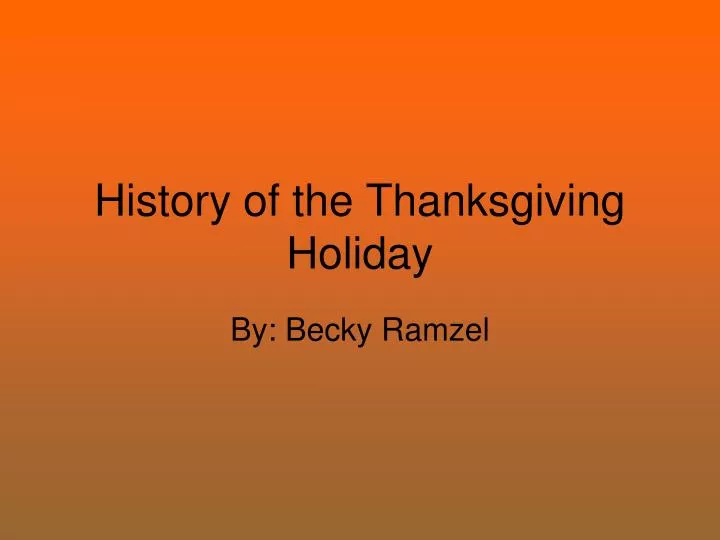 history of the thanksgiving holiday
