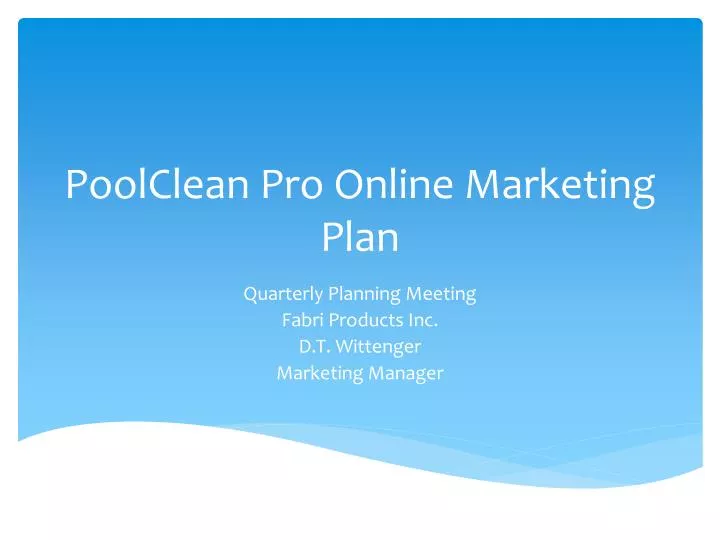 poolclean pro online marketing plan