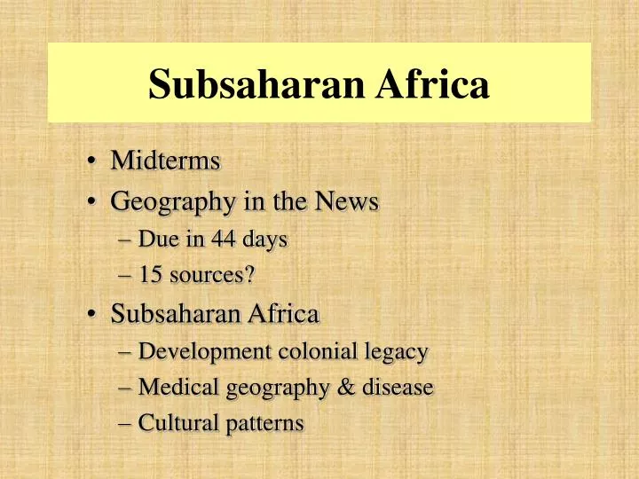 subsaharan africa
