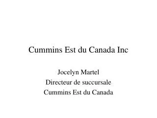 Cummins Est du Canada Inc