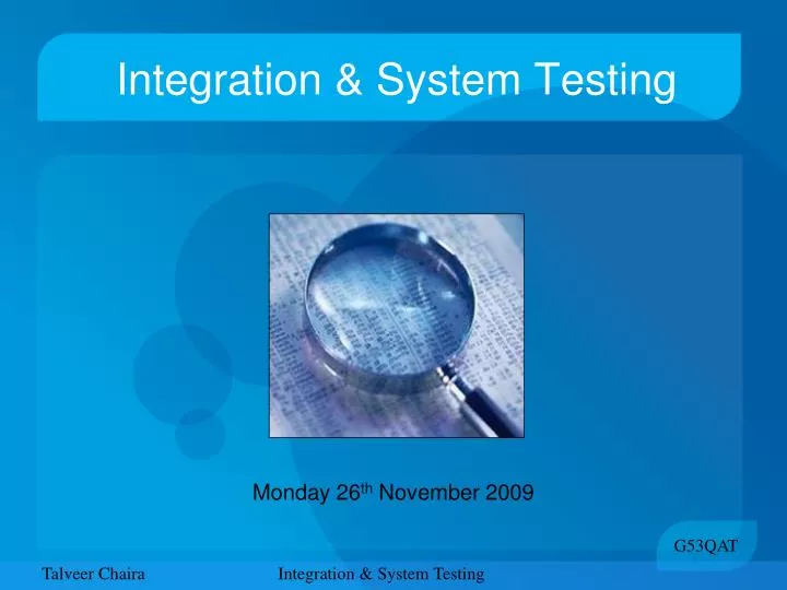 integration system testing
