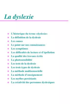 la dyslexie