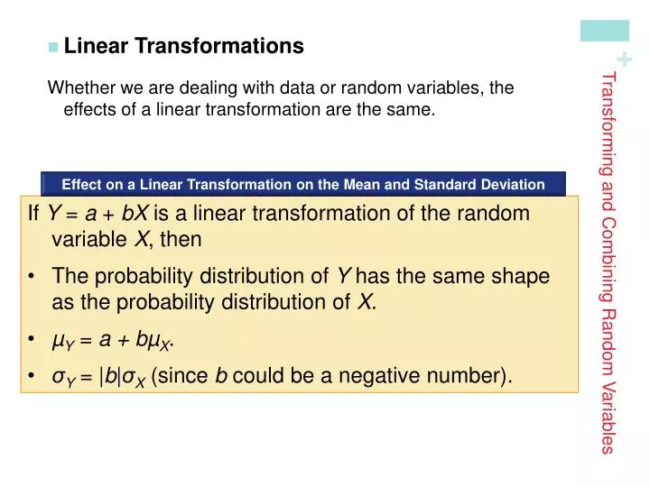 transforming and combining random variables