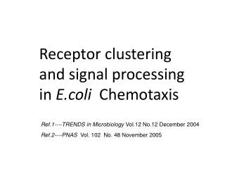 Receptor clustering and signal processing in E.coli Chemotaxis