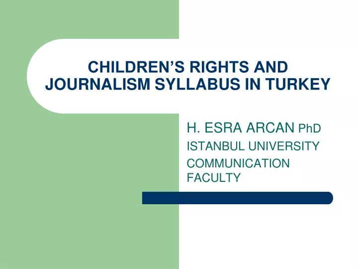 children s rights and journalism syllabus in turkey