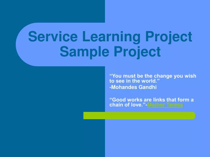 Service Learning Project Sample Project