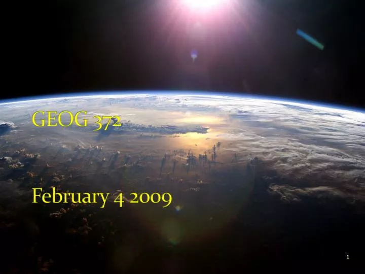 geog 372 february 4 2009