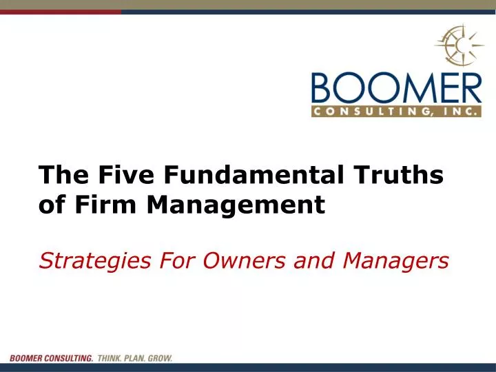 the five fundamental truths of firm management