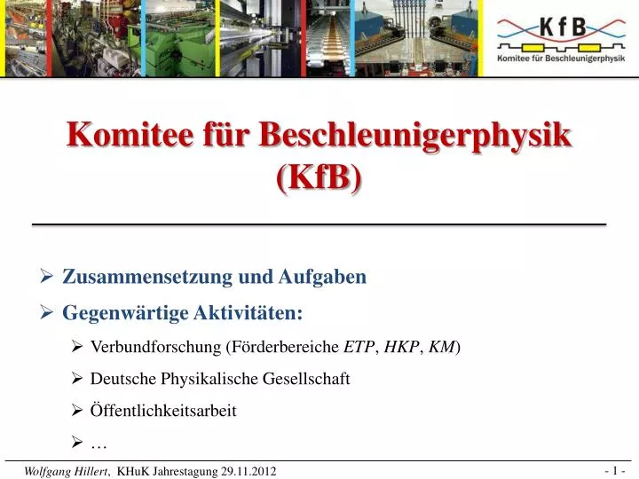 komitee f r beschleunigerphysik kfb