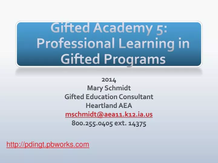 gifted academy 5 professional learning in gifted programs