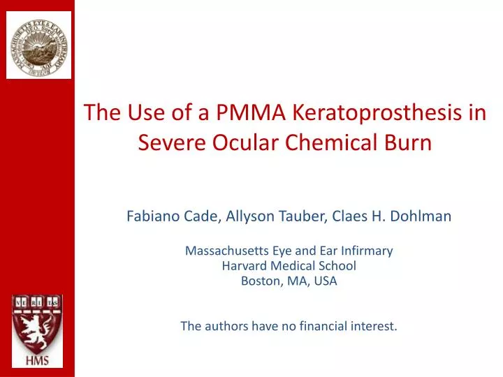 the use of a pmma keratoprosthesis in severe ocular chemical burn