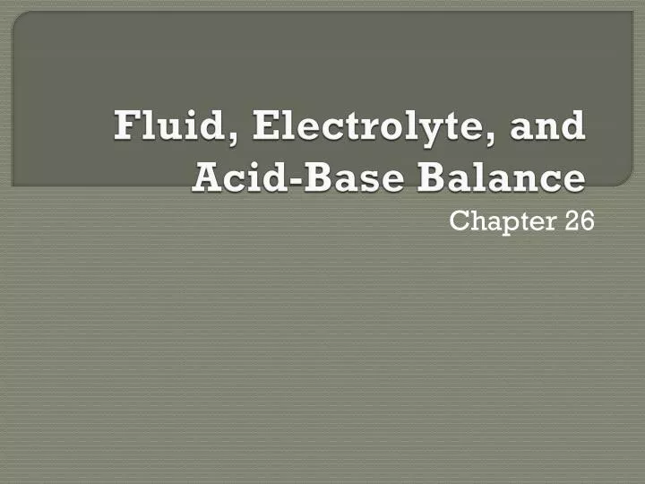 fluid electrolyte and acid base balance