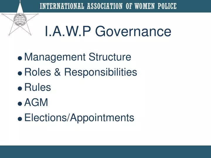 i a w p governance