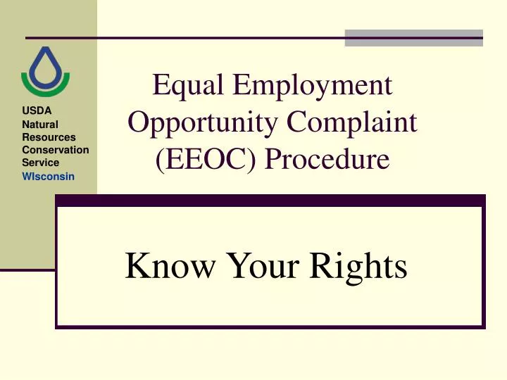 equal employment opportunity complaint eeoc procedure