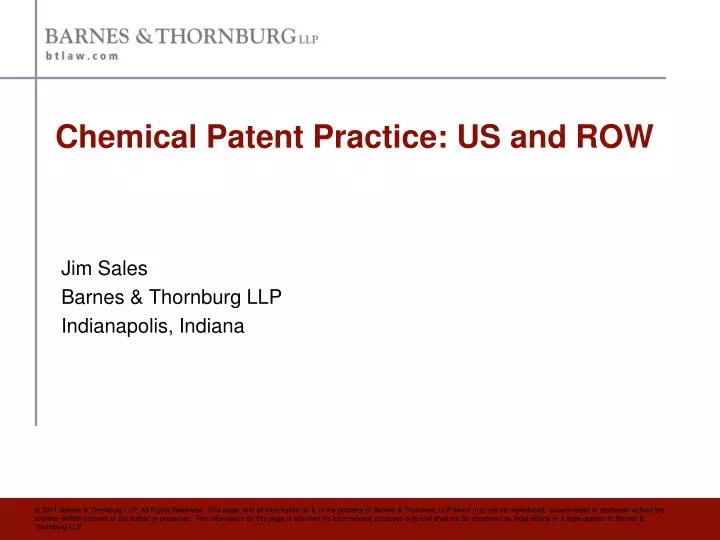 chemical patent practice us and row