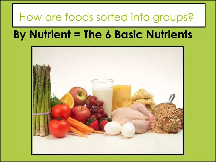 how are foods sorted into groups