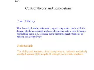 Control theory and homeostasis