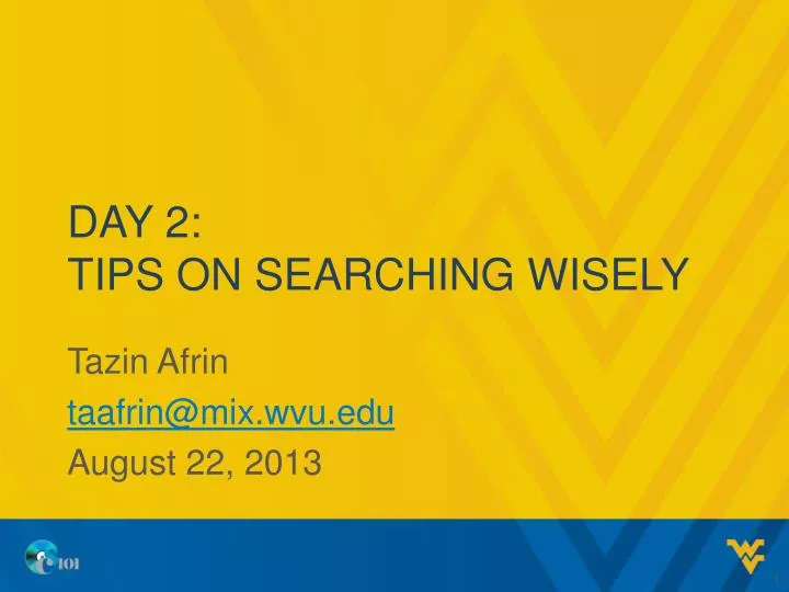 day 2 tips on searching wisely