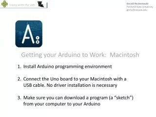 Getting your Arduino to Work: Macintosh