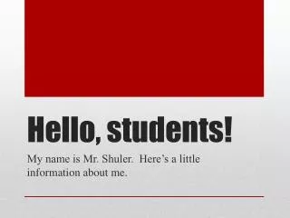 hello students