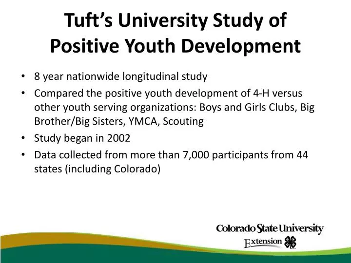 tuft s university study of positive youth development