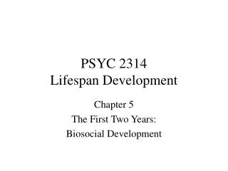 PSYC 2314 Lifespan Development