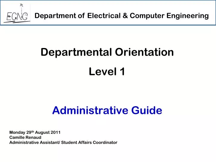 departmental orientation level 1 administrative guide