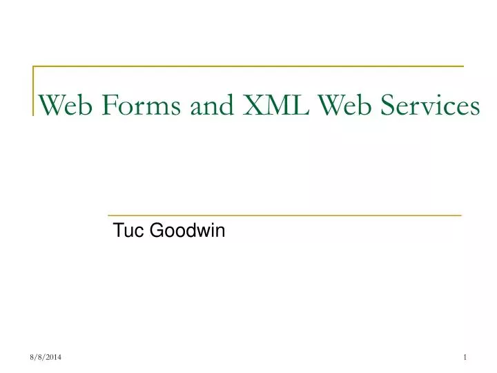 web forms and xml web services