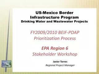 US-Mexico Border Infrastructure Program Drinking Water and Wastewater Projects