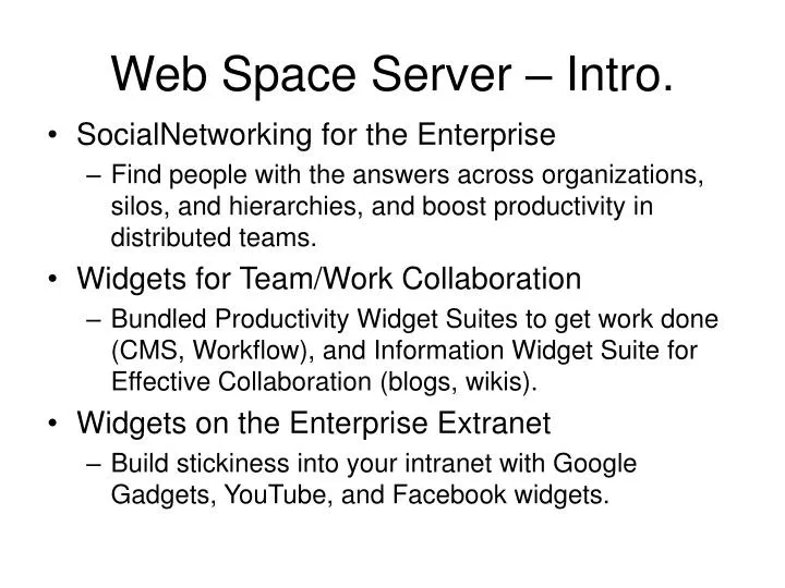 web space server intro