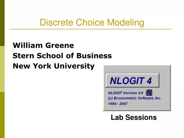 william greene stern school of business new york university