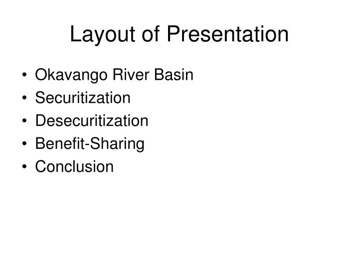 layout of presentation