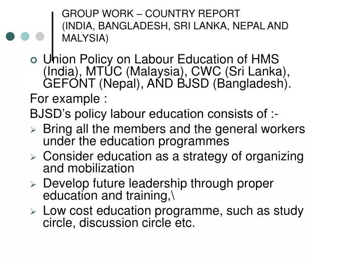 group work country report india bangladesh sri lanka nepal and malysia