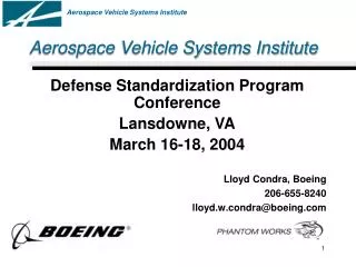 Aerospace Vehicle Systems Institute