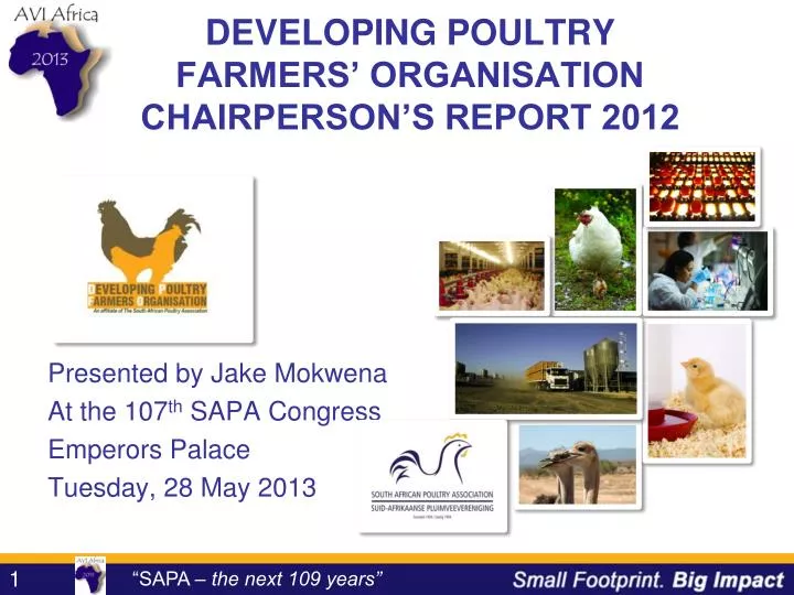 developing poultry farmers organisation chairperson s report 2012