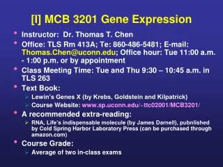 [I] MCB 3201 Gene Expression