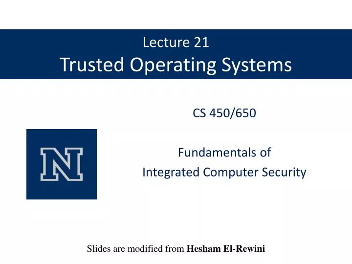 lecture 21 trusted operating systems