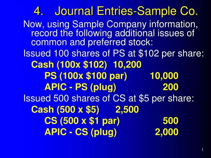 4 journal entries sample co