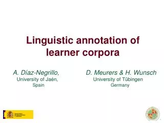 Linguistic annotation of learner corpora