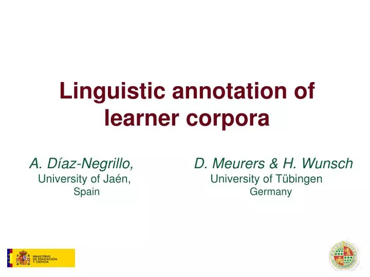 linguistic annotation of learner corpora