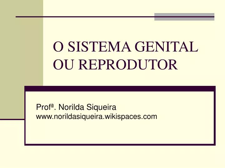 o sistema genital ou reprodutor