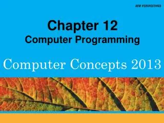 Chapter 12 Computer Programming
