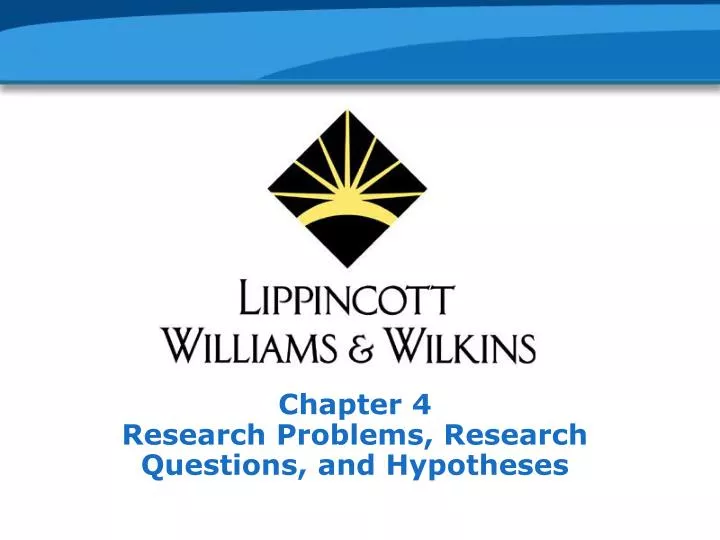 chapter 4 research problems research questions and hypotheses