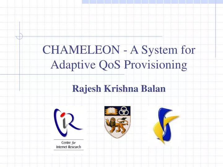 chameleon a system for adaptive qos provisioning