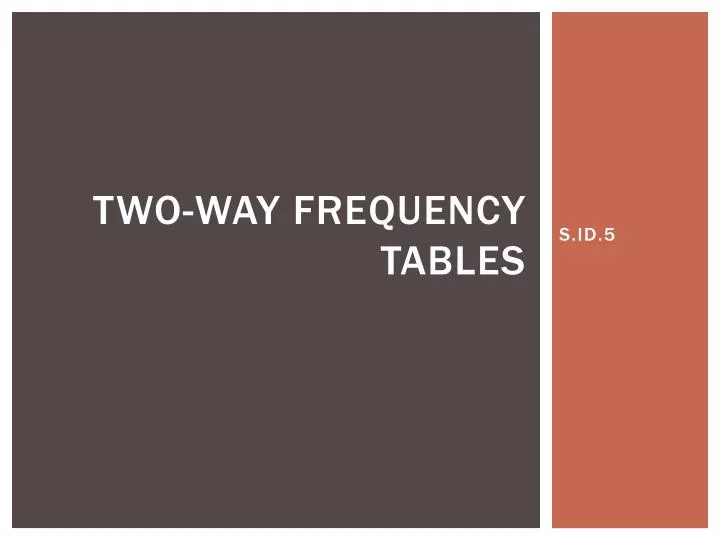 two way frequency tables